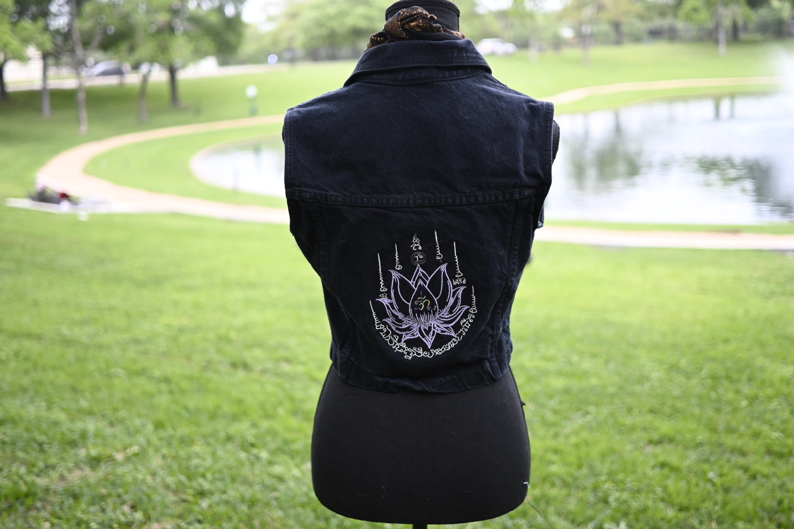 Upthrifted Sleeveless Black Vest